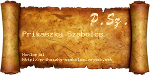 Prikaszky Szabolcs névjegykártya